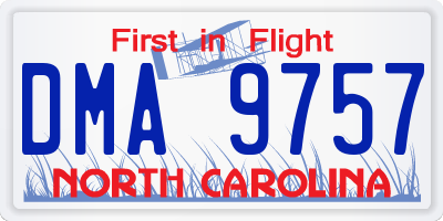NC license plate DMA9757