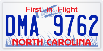 NC license plate DMA9762