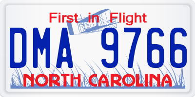 NC license plate DMA9766