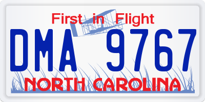 NC license plate DMA9767