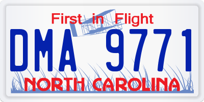 NC license plate DMA9771