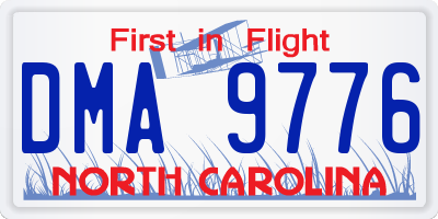 NC license plate DMA9776