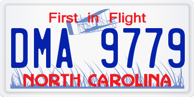 NC license plate DMA9779