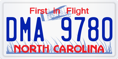 NC license plate DMA9780