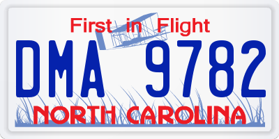 NC license plate DMA9782