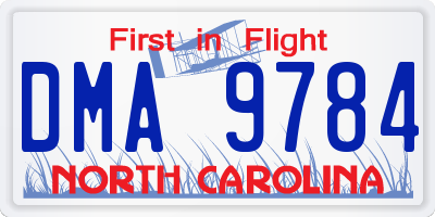 NC license plate DMA9784