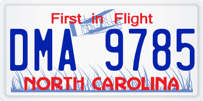 NC license plate DMA9785