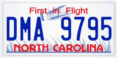 NC license plate DMA9795