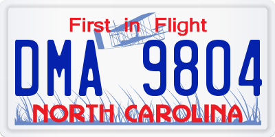 NC license plate DMA9804