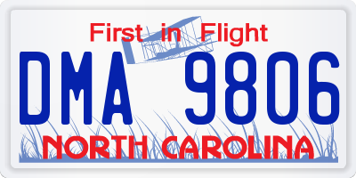NC license plate DMA9806