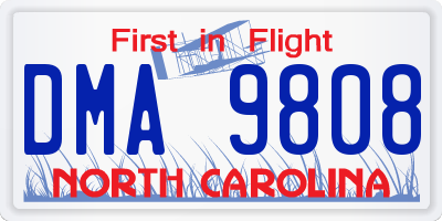 NC license plate DMA9808