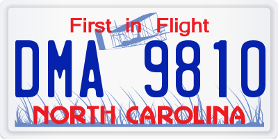 NC license plate DMA9810