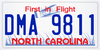NC license plate DMA9811