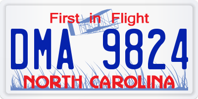 NC license plate DMA9824