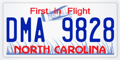 NC license plate DMA9828