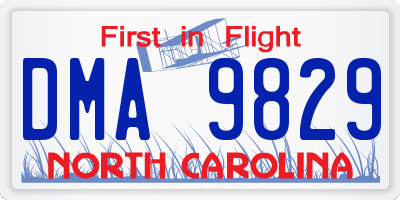NC license plate DMA9829