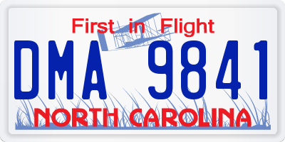 NC license plate DMA9841
