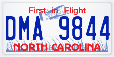 NC license plate DMA9844