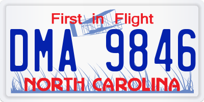 NC license plate DMA9846