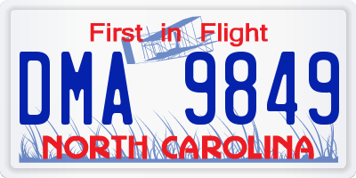 NC license plate DMA9849