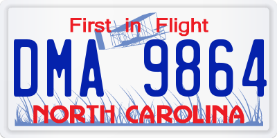 NC license plate DMA9864