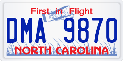 NC license plate DMA9870
