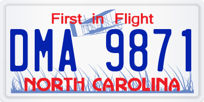 NC license plate DMA9871