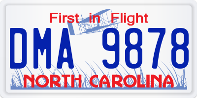 NC license plate DMA9878