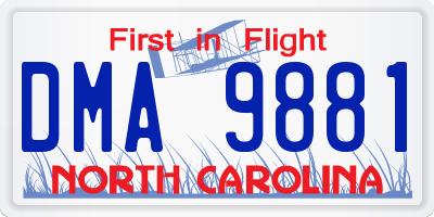 NC license plate DMA9881