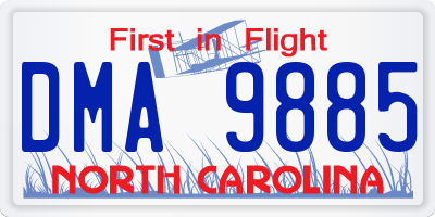 NC license plate DMA9885