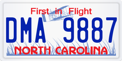 NC license plate DMA9887