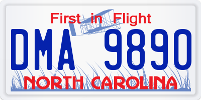 NC license plate DMA9890