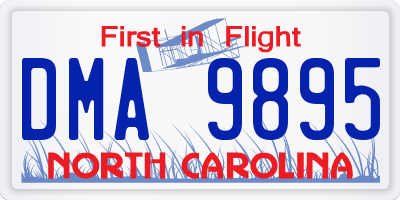 NC license plate DMA9895