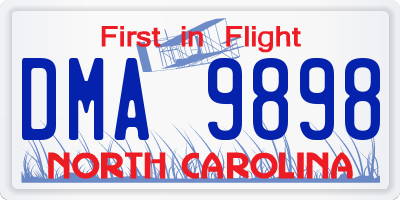 NC license plate DMA9898