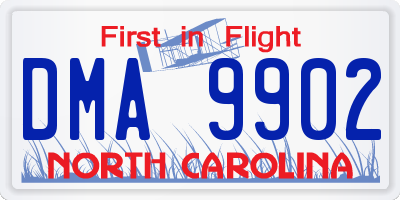 NC license plate DMA9902
