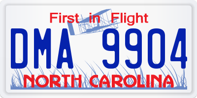 NC license plate DMA9904