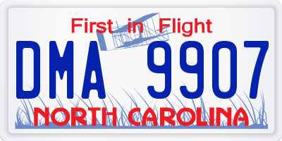NC license plate DMA9907