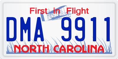NC license plate DMA9911
