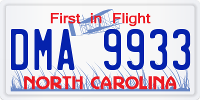 NC license plate DMA9933