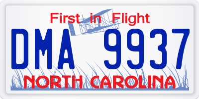 NC license plate DMA9937