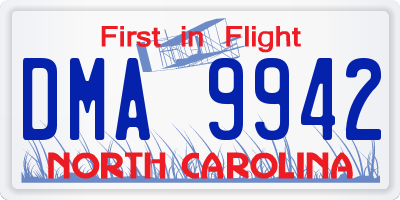 NC license plate DMA9942