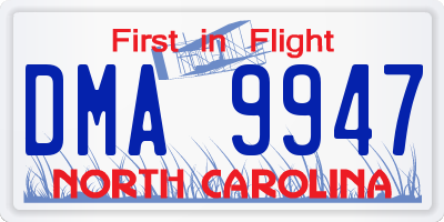 NC license plate DMA9947