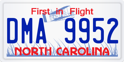 NC license plate DMA9952