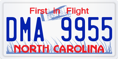 NC license plate DMA9955