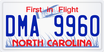 NC license plate DMA9960