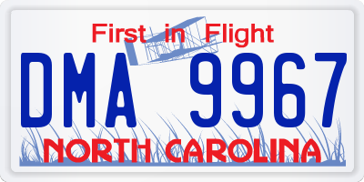 NC license plate DMA9967