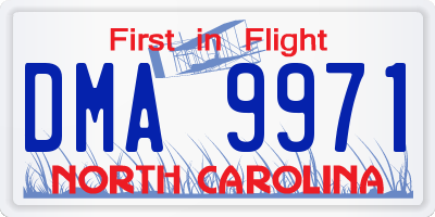 NC license plate DMA9971