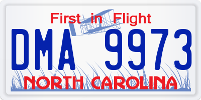 NC license plate DMA9973