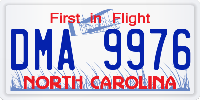 NC license plate DMA9976