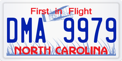 NC license plate DMA9979